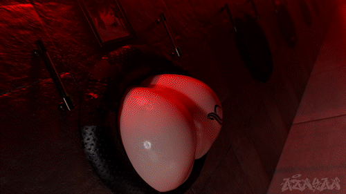 [3D动画/无修正][aznyan07]25年2月作品 Aznyan got stuck in the wall! 壁尻狐狸娘[315M]-2.gif