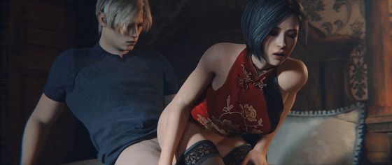 [3D/无修/CV] Aries' Possession 4月新作:Ada & Leon 艾达王 性感黑丝旗袍女神骑乘后入爆肏 [2.3G/UC]-5.gif