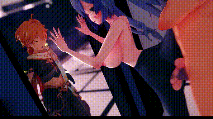 [MMD]原神寝取NTR日记4部~黑丝裤袜 刻晴甘雨/申鹤/夜兰/克洛琳德 1080p 有CV[1.28g]-8.gif