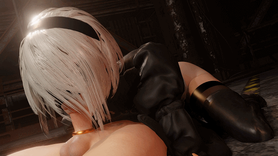 [3D/无修/动态] LazyProcrast 6月新作:2B+深羽 黑丝足交侍奉 骑乘传教士体位 [340M/UC]-2.gif
