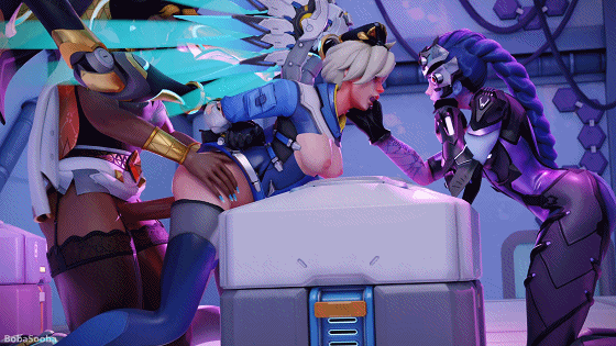 首页 视频动画 正文 BobaSooba 3月新作：天使+格温+艾达王+尤菲 [3D/无修/CV]-5.gif